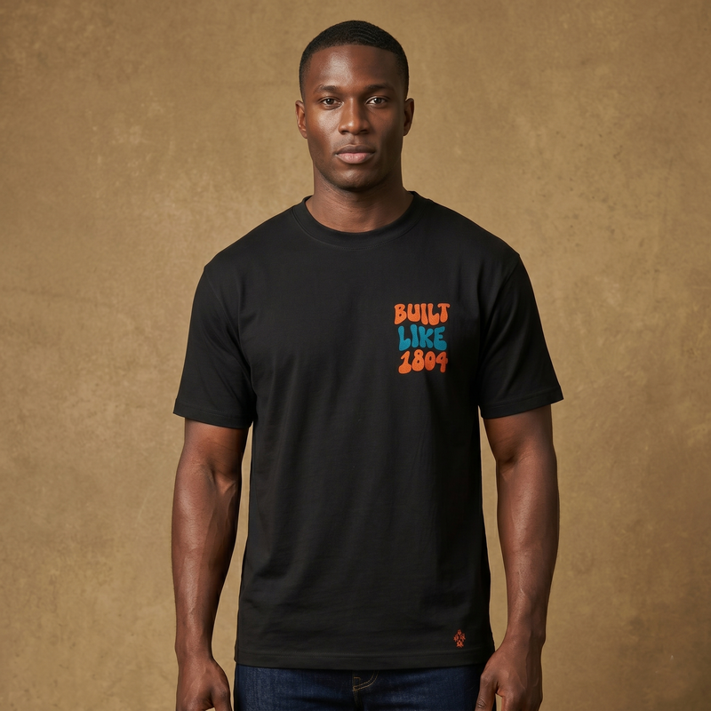 Built Like 1804 Tee — Unbreakable Energy - Black