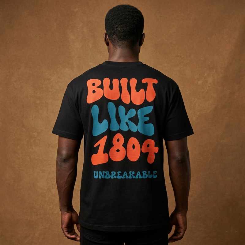 Built Like 1804 Tee — Unbreakable Energy - Black
