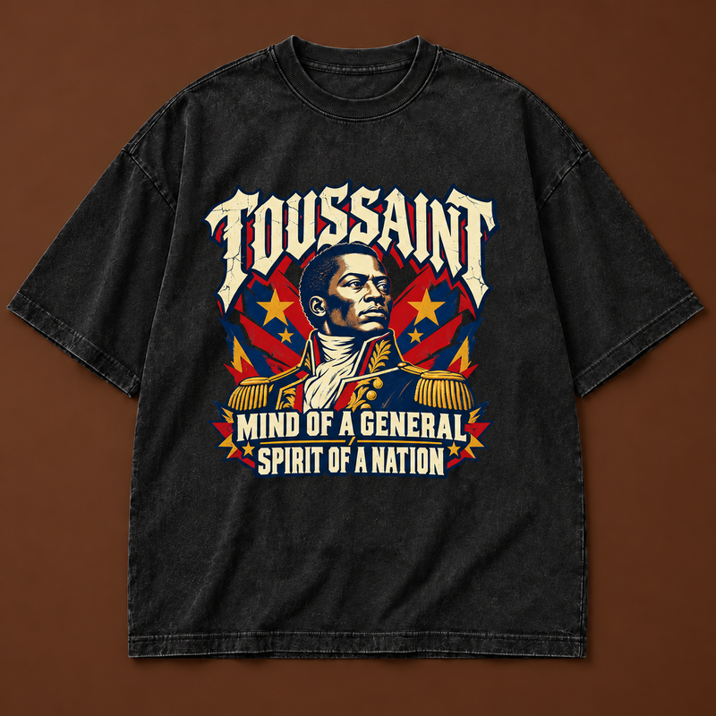 Toussaint “Spirit of a Nation” Oversized Washed Black Tee