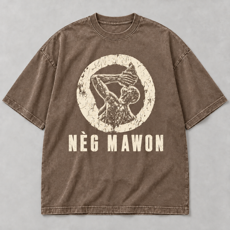 Nèg Mawon Forever Defiant Oversized Washed Tee – Coffee