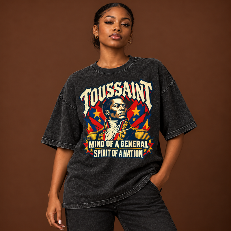 Toussaint “Spirit of a Nation” Oversized Washed Black Tee