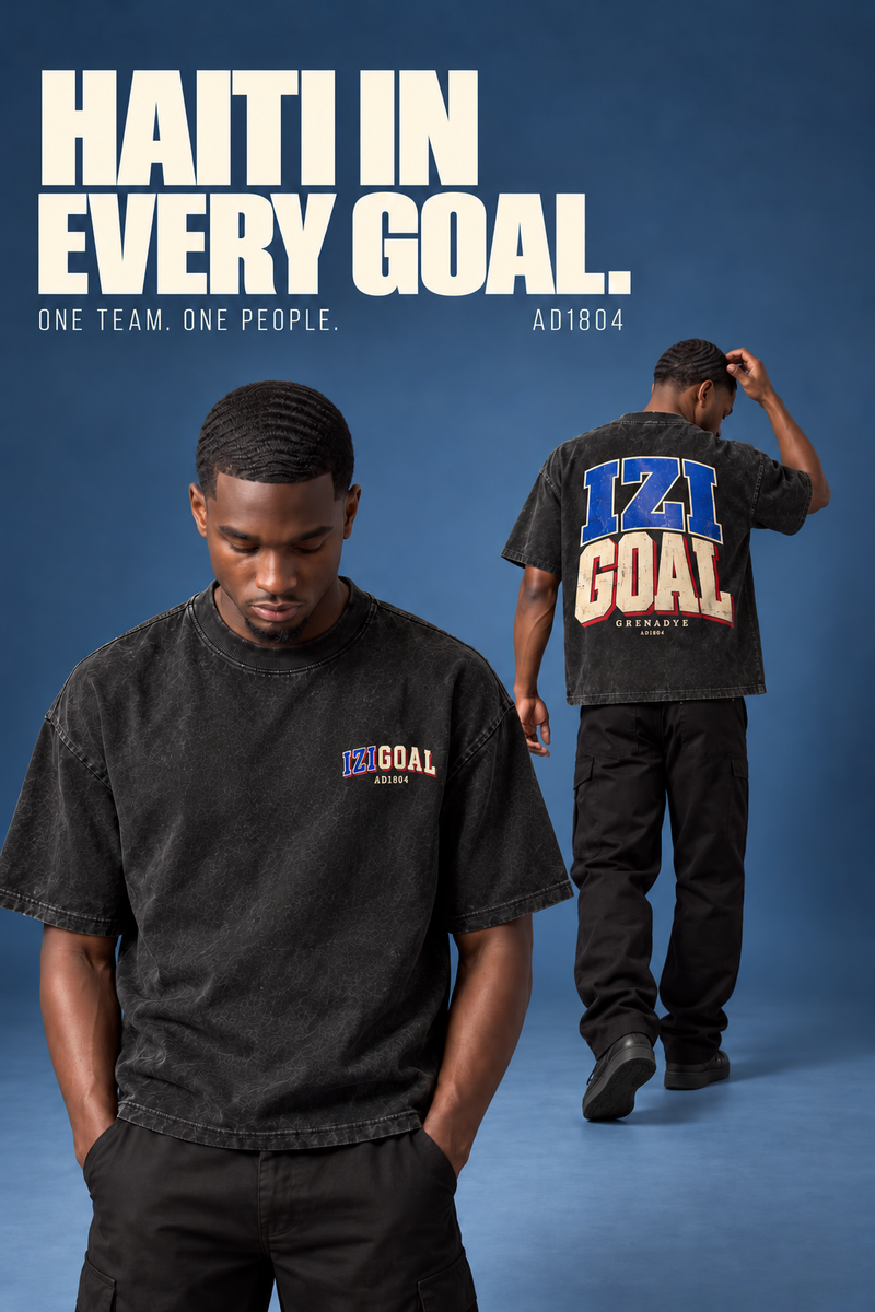 IZIGOAL Grenadye Oversized Washed Black Tee