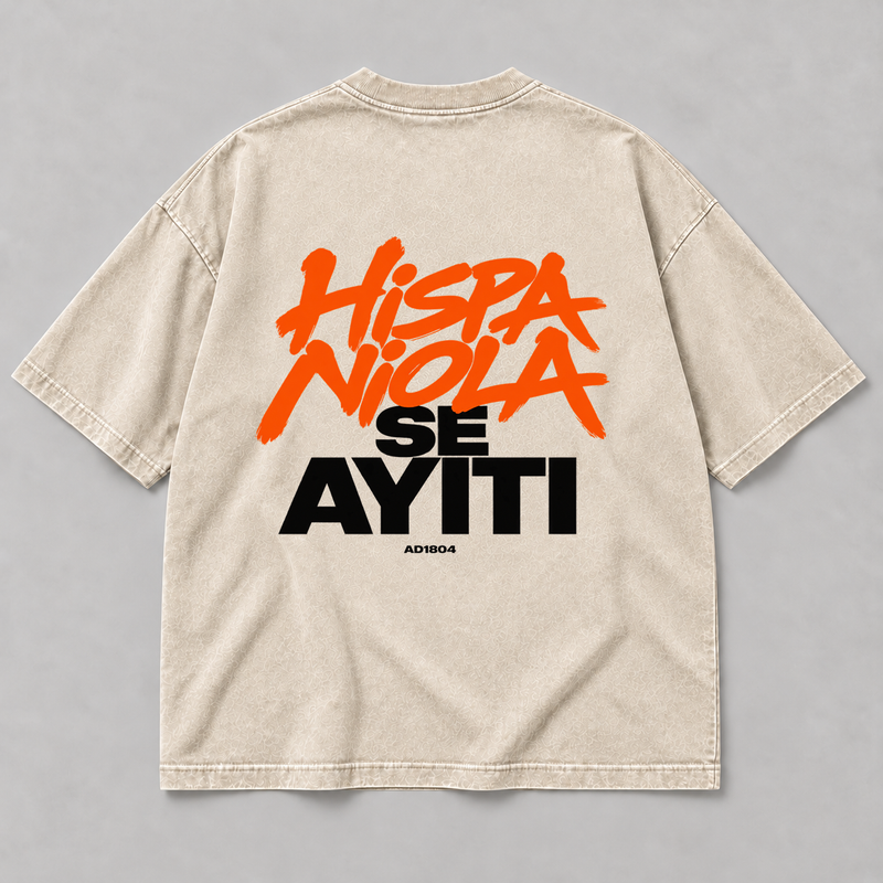 Hispaniola Se Ayiti Oversized Washed Cream Tee