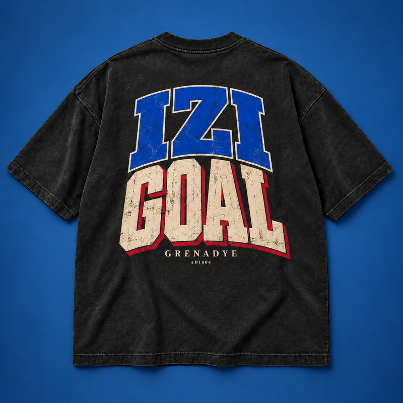IZIGOAL Grenadye Oversized Washed Black Tee
