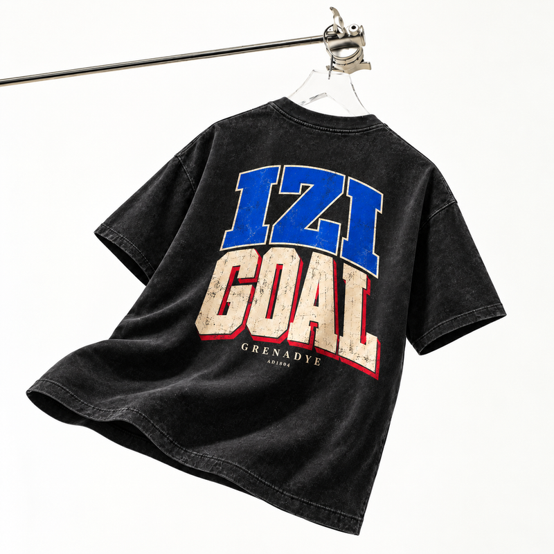 IZIGOAL Grenadye Oversized Washed Black Tee