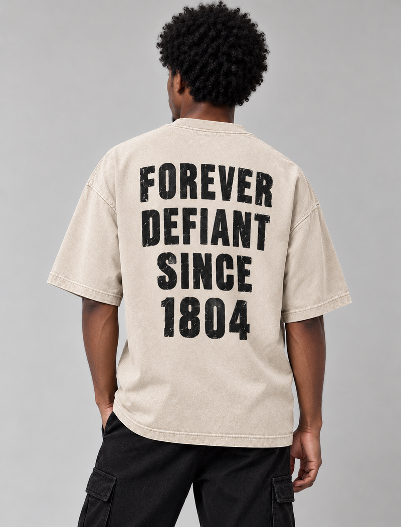 Nèg Mawon Forever Defiant Oversized Washed Cream Tee