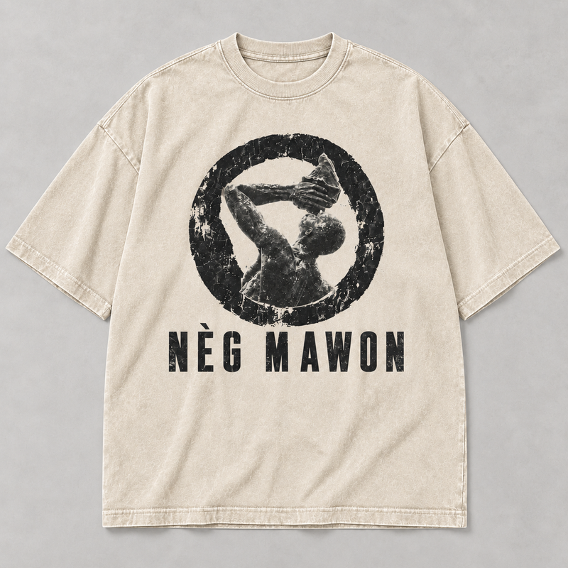 Nèg Mawon Forever Defiant Oversized Washed Cream Tee