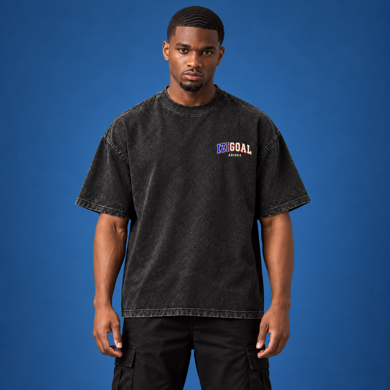 IZIGOAL Grenadye Oversized Washed Black Tee