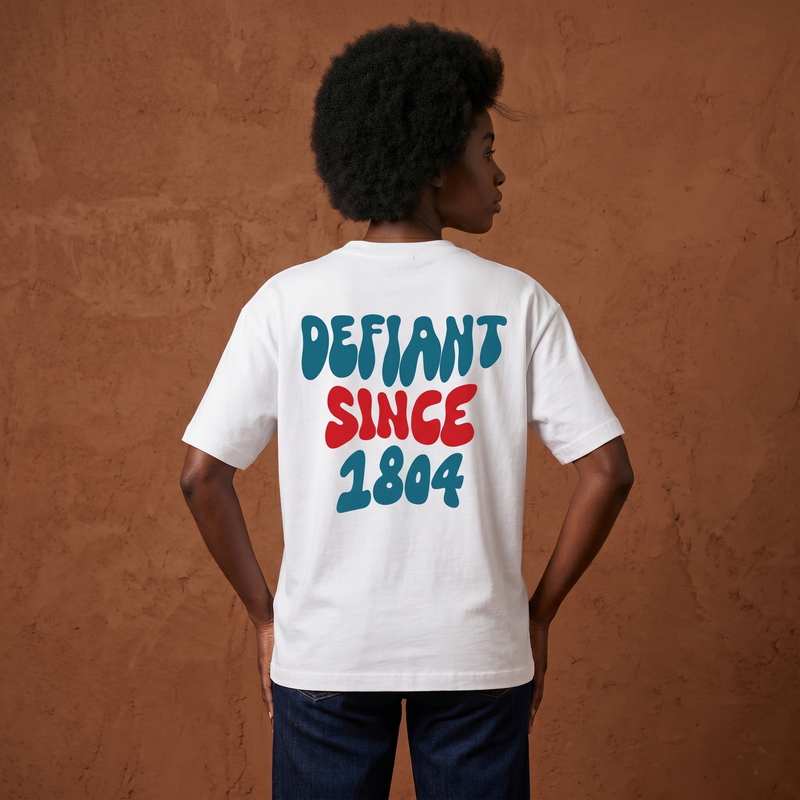 Defiant Since 1804 Tee — Unshaken Spirit - White
