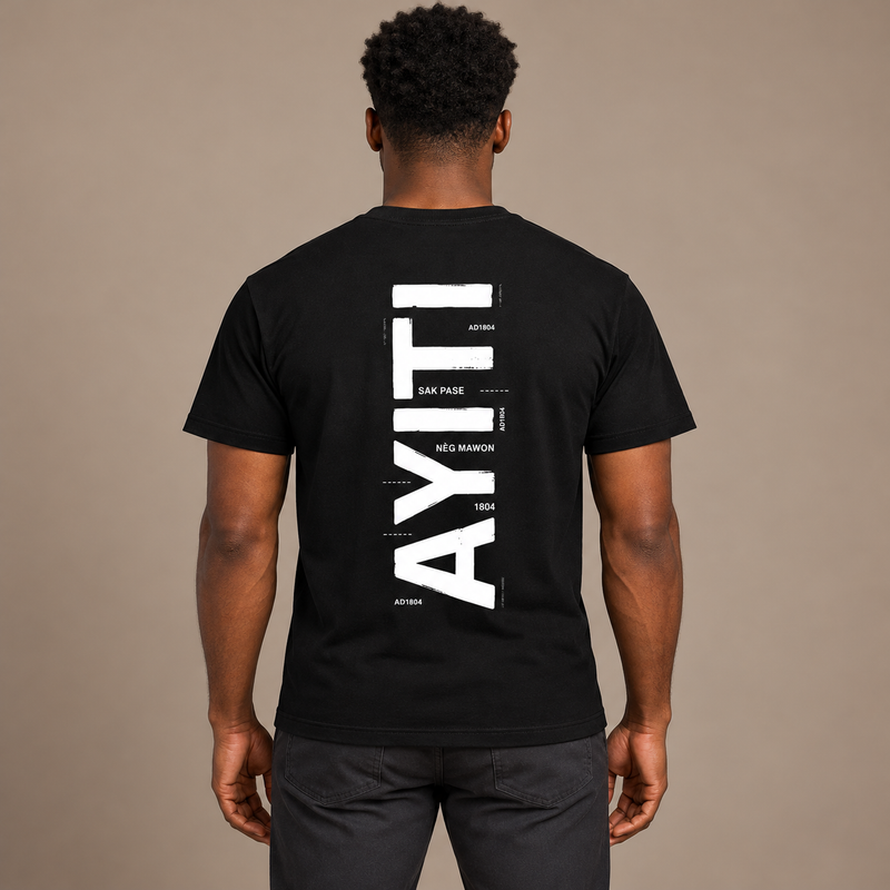 Ayiti Vertical Heritage Tee – Black